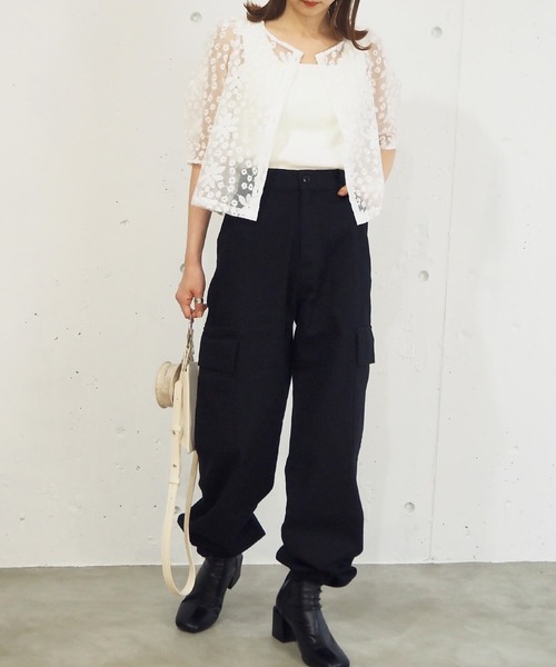 tiptop（ティップトップ）の「【2サイズ展開】カーゴパンツ【web限定Sサイズあり】（カーゴパンツ・レディース・ブラック/カーキ/アイボリー・S/M）」の16枚目の写真