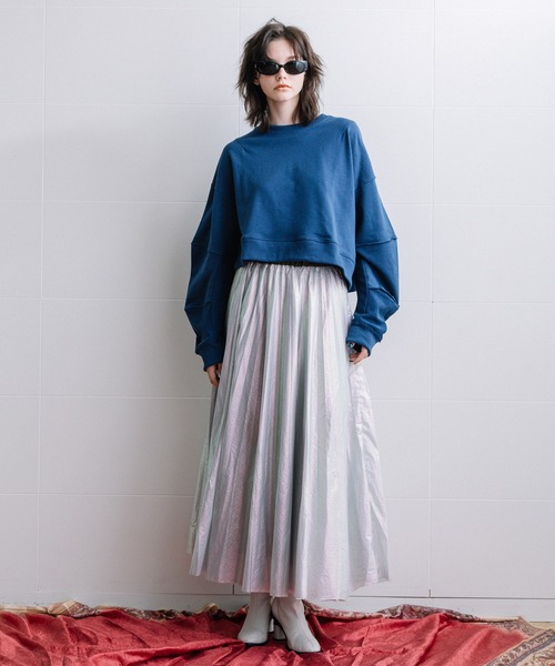 AULA AILA /  FLASH シルバー リバーシブルスカート AULA AILA / FLASH シルバー リバーシブルスカート セール】メタリック