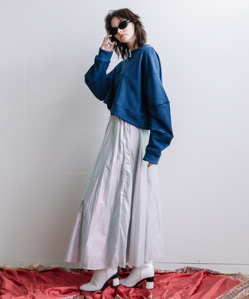 AULA AILA /  FLASH シルバー リバーシブルスカート セール】メタリックリバーシブルスカート（スカート）｜AULA