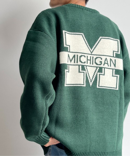 CPCM（シーピーシーエム）の「MICHIGANロゴクルーネックニット（ニット/セーター・メンズ・ホワイト/ネイビー/グリーン・MEDIUM/LARGE）」の11枚目の写真