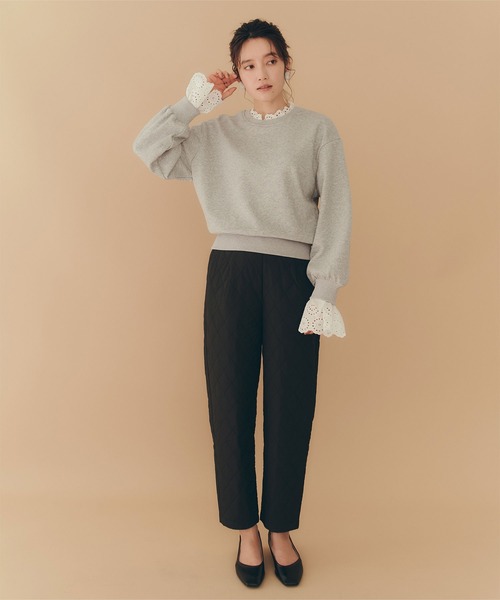 titivate(ティティベイト)の「キルティングテーパードパンツ(その他パンツ・レディース・ブラック/アイボリー/グレイッシュベージュ・S/L/M)」の13枚目の写真