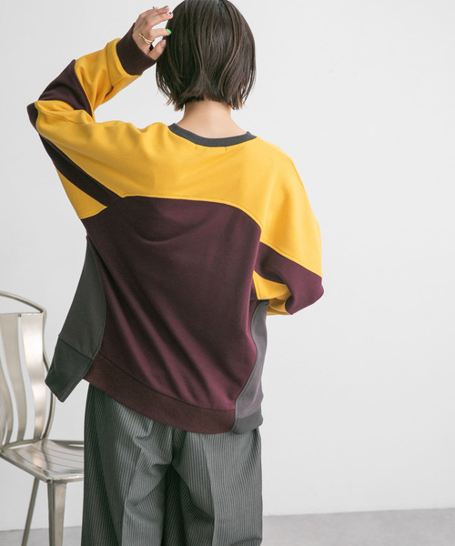 KBF（ケイビーエフ）の「パネルスウェット（Tシャツ/カットソー・レディース・グレー/ボルドー・ONE）」の22枚目の写真