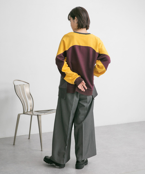 KBF（ケイビーエフ）の「パネルスウェット（Tシャツ/カットソー・レディース・グレー/ボルドー・ONE）」の20枚目の写真