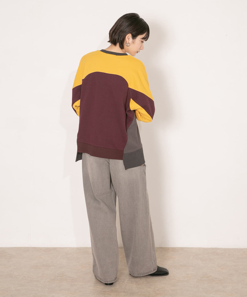 KBF（ケイビーエフ）の「パネルスウェット（Tシャツ/カットソー・レディース・グレー/ボルドー・ONE）」の16枚目の写真