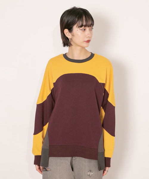 KBF（ケイビーエフ）の「パネルスウェット（Tシャツ/カットソー・レディース・グレー/ボルドー・ONE）」の15枚目の写真