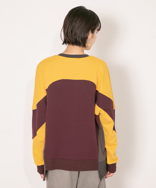 KBF（ケイビーエフ）の「パネルスウェット（Tシャツ/カットソー・レディース・グレー/ボルドー・ONE）」の13枚目の写真