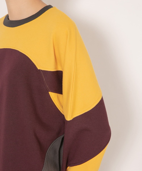 KBF（ケイビーエフ）の「パネルスウェット（Tシャツ/カットソー・レディース・グレー/ボルドー・ONE）」の11枚目の写真