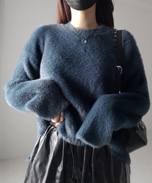※※【 新色追加/10color 】カラーリッチシャギーニットトップス