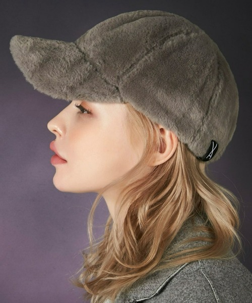 セール】VARZAR(バザール)/Fur logo point ball cap/ファー ロゴ