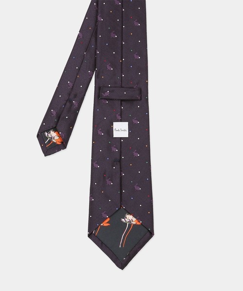 新品ポールスミス　スーツ姿が見違える格上げネクタイ　小さなドット柄でコーデも簡単 Paul Smith】ラビットが可愛い！マルチドット ネクタイ (Paul