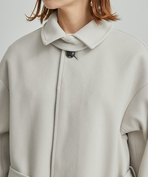 ROPE' PICNIC（ロペピクニック）の「ジャージメルトンステンカラーコート（ステンカラーコート・レディース・ライトグレー/ブラウン系その他/ブルー系その他3・38/36）」の4枚目の写真