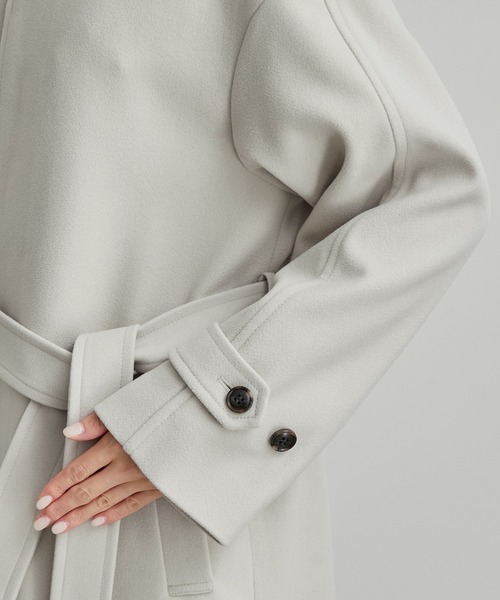 ROPE' PICNIC（ロペピクニック）の「ジャージメルトンステンカラーコート（ステンカラーコート・レディース・ライトグレー/ブラウン系その他/ブルー系その他3・38/36）」の21枚目の写真