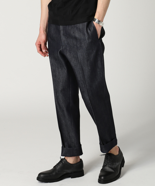 EDIFICE（エディフィス）の「◇コットン/シルク デニムワンダーツテーパードトラウザー（デニムパンツ・メンズ・ネイビー・48/46/44）」の16枚目の写真