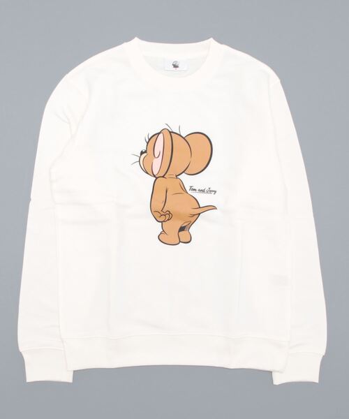 Tom&Jerry(トムアンドジェリー)の「【公式】トムとジェリー 裏起毛クルースウェット(メンズ)(スウェット・メンズ・イエロー/ホワイト/サックスブルー/ブラック・M/L)」の2枚目の写真