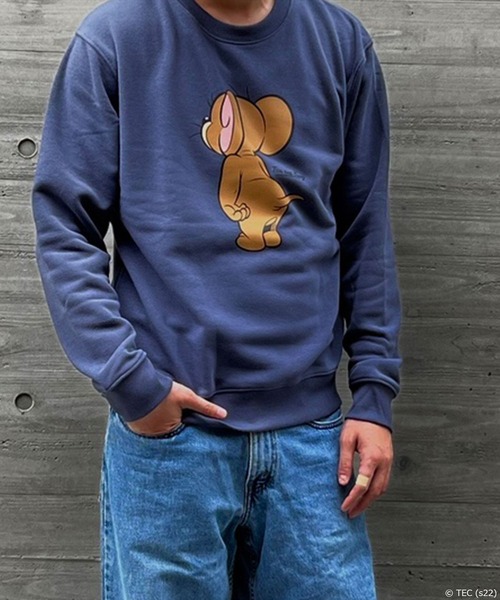 Tom&Jerry(トムアンドジェリー)の「【公式】トムとジェリー 裏起毛クルースウェット(メンズ)(スウェット・メンズ・イエロー/ホワイト/サックスブルー/ブラック・M/L)」の3枚目の写真