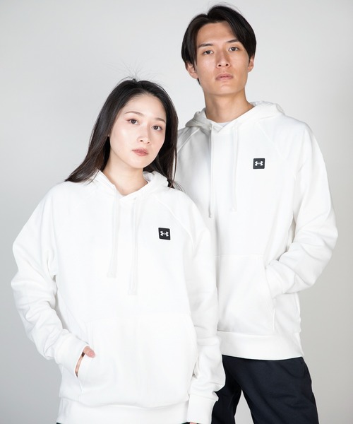 UNDER ARMOUR（アンダーアーマー）の「UAライバルフリース フーディー（トレーニング/メンズ）（スウェット・メンズ・ブラック/ダークグレー/ライトグレー/ホワイト/グレー系その他/ネイビー・S/L/3XL/M/XL/XXL）」の2枚目の写真