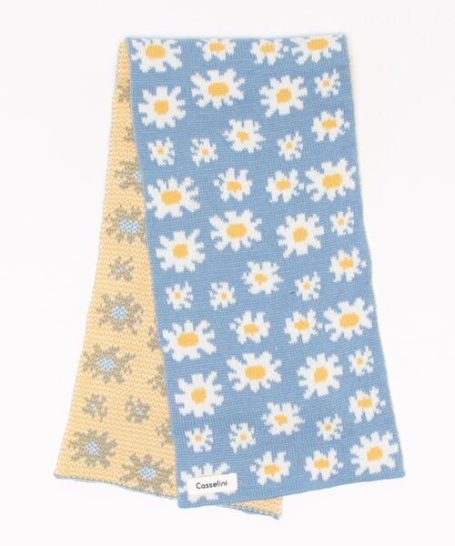 Casselini（キャセリーニ）の「Casselini 柄ニットマフラー 222-111110（ストール/ショール・レディース・レッド/ブルー/ブラック/カーキ・FREE）」の5枚目の写真