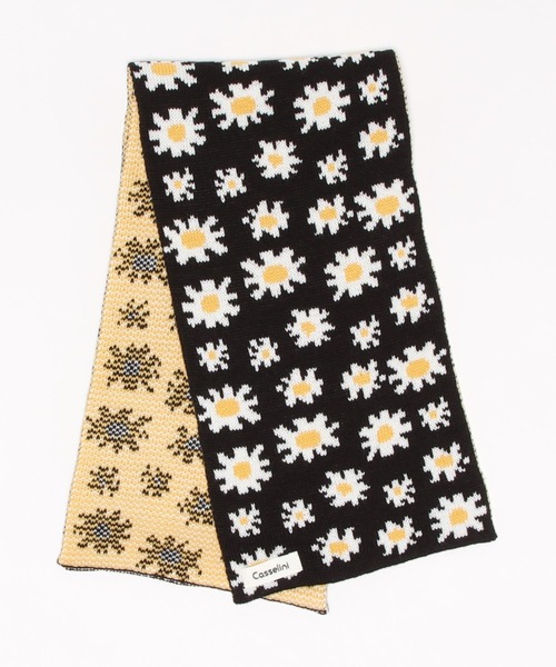 Casselini（キャセリーニ）の「Casselini 柄ニットマフラー 222-111110（ストール/ショール・レディース・レッド/ブルー/ブラック/カーキ・FREE）」の9枚目の写真