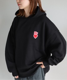 サガラ刺繍ワッペンロゴプルオーバーパーカー