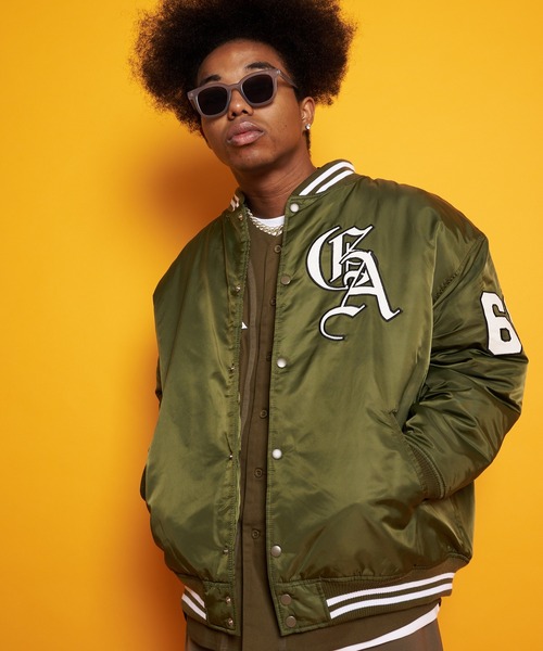 GALLIS ADDICTION（ガリスアディクション）の「GA NYLON VARSITY JKT（スタジャン・メンズ・ブラック/カーキ・M/L）」の2枚目の写真