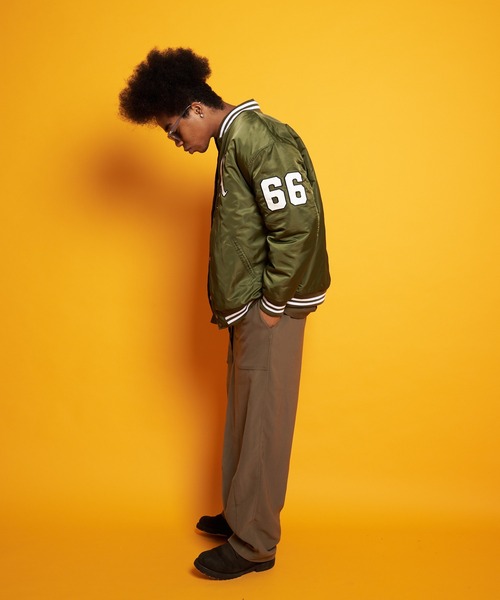 GALLIS ADDICTION（ガリスアディクション）の「GA NYLON VARSITY JKT（スタジャン・メンズ・ブラック/カーキ・M/L）」の7枚目の写真