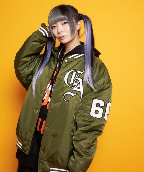 GALLIS ADDICTION（ガリスアディクション）の「GA NYLON VARSITY JKT（スタジャン・メンズ・ブラック/カーキ・M/L）」の20枚目の写真