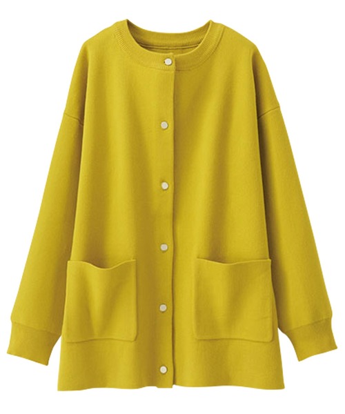 BELLUNA PLUS（ベルーナ）の「ポケットデザイン美人顔カーディガン（カーディガン/ボレロ・レディース・ピンク/グリーン/イエロー/ブラック・LARGE/X-LARGE/MEDIUM）」の7枚目の写真