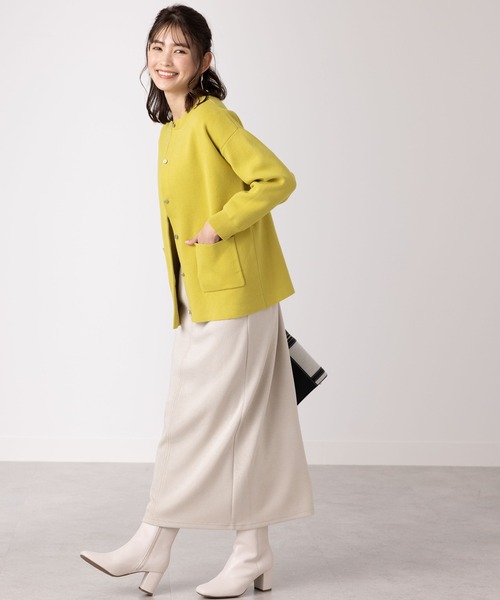 BELLUNA PLUS（ベルーナ）の「ポケットデザイン美人顔カーディガン（カーディガン/ボレロ・レディース・ピンク/グリーン/イエロー/ブラック・LARGE/X-LARGE/MEDIUM）」の14枚目の写真