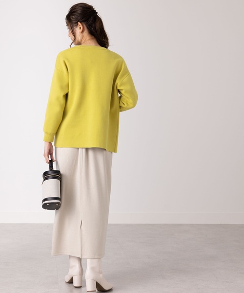 BELLUNA PLUS（ベルーナ）の「ポケットデザイン美人顔カーディガン（カーディガン/ボレロ・レディース・ピンク/グリーン/イエロー/ブラック・LARGE/X-LARGE/MEDIUM）」の15枚目の写真