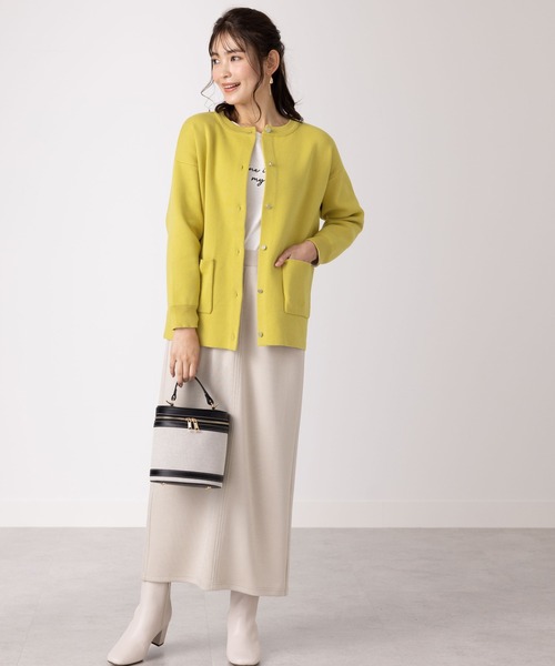 BELLUNA PLUS（ベルーナ）の「ポケットデザイン美人顔カーディガン（カーディガン/ボレロ・レディース・ピンク/グリーン/イエロー/ブラック・LARGE/X-LARGE/MEDIUM）」の13枚目の写真