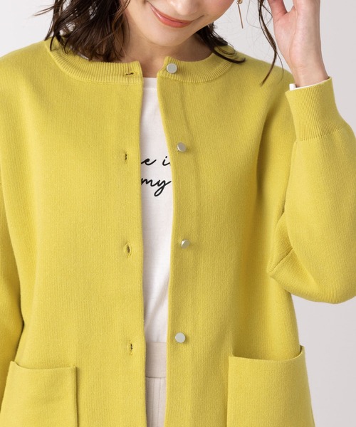 BELLUNA PLUS（ベルーナ）の「ポケットデザイン美人顔カーディガン（カーディガン/ボレロ・レディース・ピンク/グリーン/イエロー/ブラック・LARGE/X-LARGE/MEDIUM）」の17枚目の写真