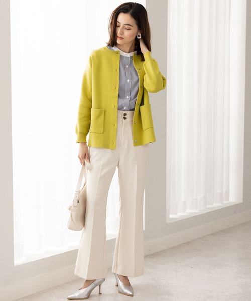 BELLUNA PLUS（ベルーナ）の「ポケットデザイン美人顔カーディガン（カーディガン/ボレロ・レディース・ピンク/グリーン/イエロー/ブラック・LARGE/X-LARGE/MEDIUM）」の18枚目の写真