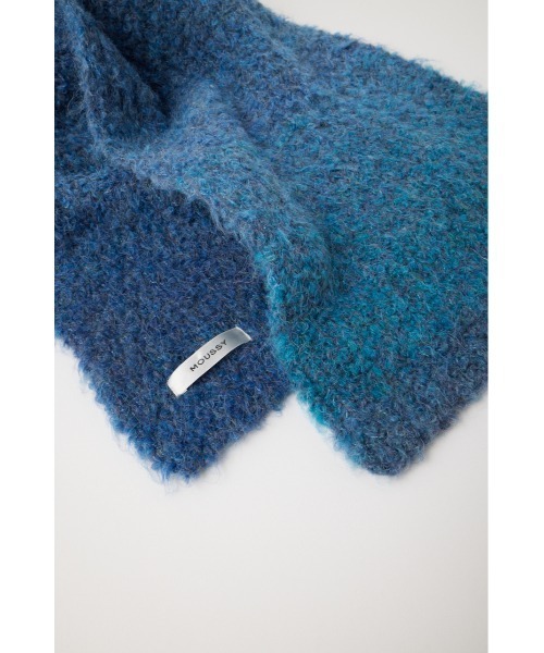 MOUSSY（マウジー）の「GRADATION LONG KNIT スカーフ（マフラー・レディース・ネイビー/ブルー/レッド・FREE）」の6枚目の写真