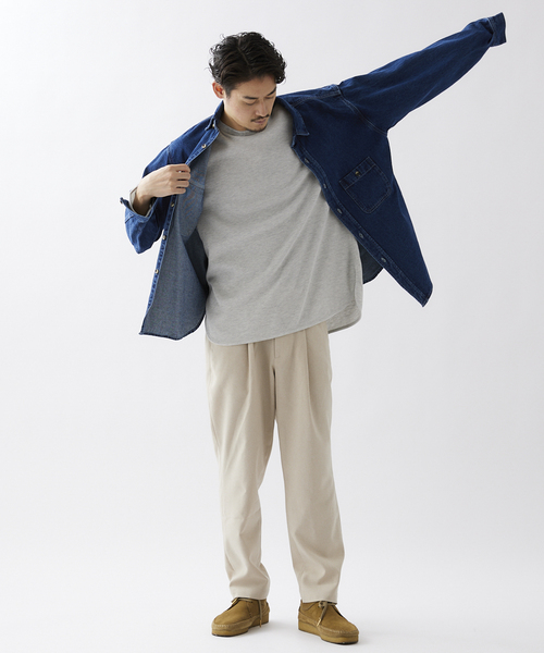 JOURNAL STANDARD relume（ジャーナルスタンダード　レリューム）の「レイヤードラウンド サーマルTシャツ（Tシャツ/カットソー・メンズ・ホワイト/ライトグレー/ブラック・SMALL/MEDIUM/LARGE）」の7枚目の写真