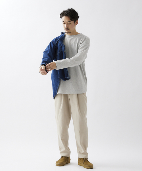 JOURNAL STANDARD relume（ジャーナルスタンダード　レリューム）の「レイヤードラウンド サーマルTシャツ（Tシャツ/カットソー・メンズ・ホワイト/ライトグレー/ブラック・SMALL/MEDIUM/LARGE）」の8枚目の写真