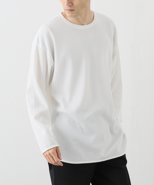 JOURNAL STANDARD relume（ジャーナルスタンダード　レリューム）の「レイヤードラウンド サーマルTシャツ（Tシャツ/カットソー・メンズ・ホワイト/ライトグレー/ブラック・SMALL/MEDIUM/LARGE）」の18枚目の写真