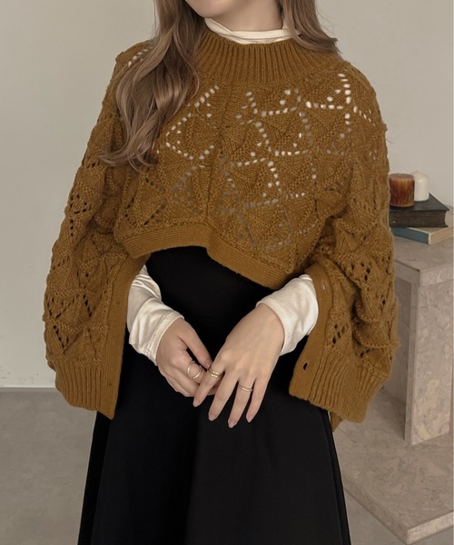 apres jour clair（アプレジュールクレア）の「【apres jour clair】マルチWAY透かし編みニット【ZOZOTOWN限定アイテム】（ベスト・レディース・マスタード/ブラウン系その他/アイボリー・フリー/X-LARGE/FREE）」の15枚目の写真