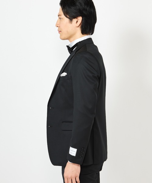 クラウデッドクローゼット（CROWDED CLOSET）/NARROW 綾織りブラックスーツ/別売りベストあり/2ピースビジネスセットアップスーツ CROWDED CLOSET（クラウデッドクローゼット）の「NARROW 綾織り