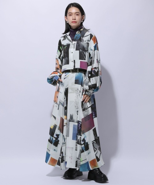 HARE（ハレ）の「PHOTOコラージュスカート(HARE)（スカート・レディース・ホワイト/ブラック・FREE）」の7枚目の写真