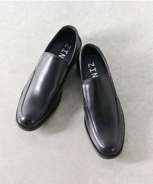 【セール】本革 ビジネスシューズ モカシン 流れモカ ダブルモンク（スリッポン）｜ZINC（ジンク）