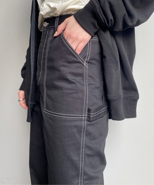 CPCM（シーピーシーエム）の「ペインターパンツ（チノパンツ・レディース・ベージュ/ミント/ブラック/アイボリー・FREE）」の10枚目の写真