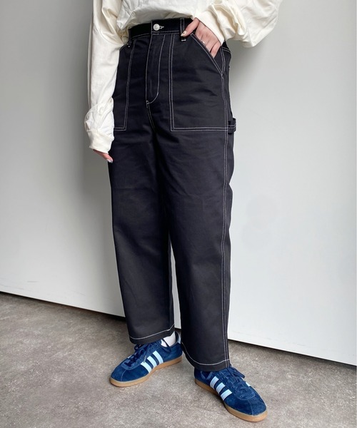 CPCM（シーピーシーエム）の「ペインターパンツ（チノパンツ・レディース・ベージュ/ミント/ブラック/アイボリー・FREE）」の5枚目の写真