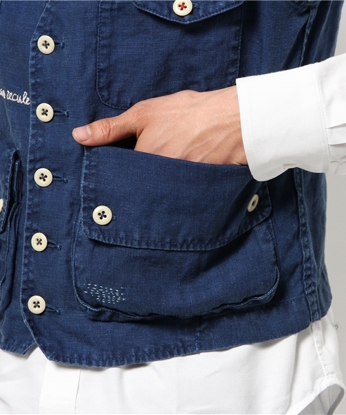 OUTLET（アウトレット）の「【BLOOM&BRANCH】P.CH/WLINENBKRVST（その他アウター・メンズ・ブルー・SMALL）」の10枚目の写真