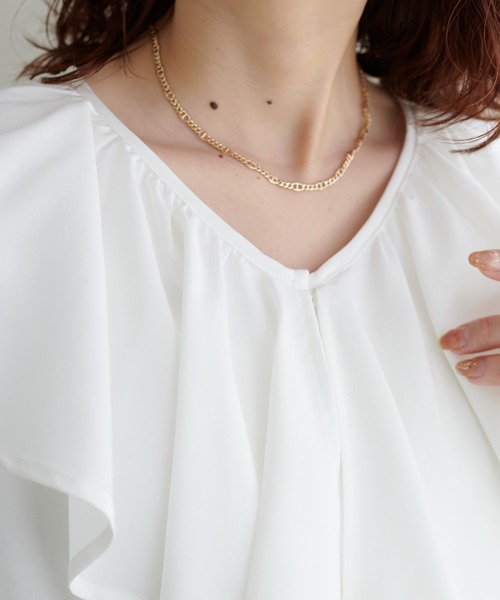 DISCOAT（ディスコート）の「【WEB限定】ビッグフリルブラウス（シャツ/ブラウス・レディース・ブラック/ブルー/アイボリー・FREE）」の19枚目の写真