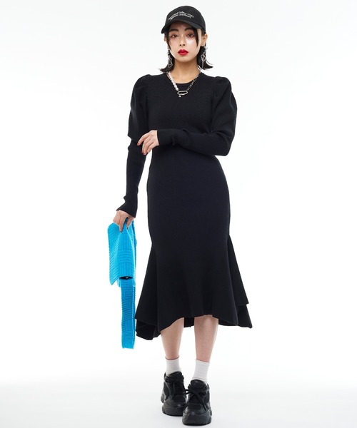 Narcissus（ナルシス）の「【Narcissus】マーメイドパフワンピース（ワンピース・レディース・ブラック/グレー・FREE）」の16枚目の写真