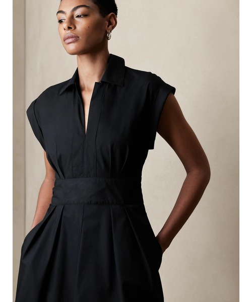 BANANA REPUBLIC FACTORY STORE(バナナリパブリック ファクトリーストア)の「BANANA REPUBLIC FACTORY STORE ポプリン ミディワンピース(ワンピース・レディース・ブラック/その他/レッド・6/00/0/4/2)」の6枚目の写真