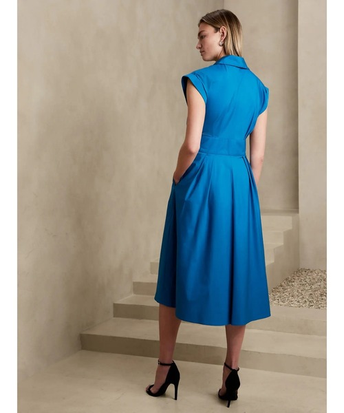 BANANA REPUBLIC FACTORY STORE(バナナリパブリック ファクトリーストア)の「BANANA REPUBLIC FACTORY STORE ポプリン ミディワンピース(ワンピース・レディース・ブラック/その他/レッド・6/00/0/4/2)」の11枚目の写真
