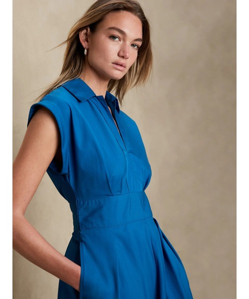 BANANA REPUBLIC FACTORY STORE(バナナリパブリック ファクトリーストア)の「BANANA REPUBLIC FACTORY STORE ポプリン ミディワンピース(ワンピース・レディース・ブラック/その他/レッド・6/00/0/4/2)」の10枚目の写真