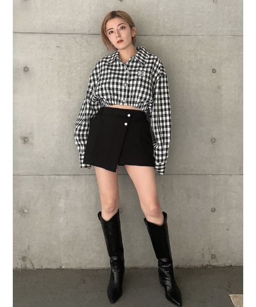 ENVYM（アンビー）の「サイドポケットミニＳＫ（スカート・レディース・ブラック/ベージュ・FREE）」の5枚目の写真