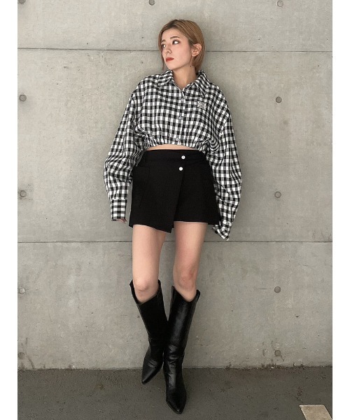 ENVYM（アンビー）の「サイドポケットミニＳＫ（スカート・レディース・ブラック/ベージュ・FREE）」の6枚目の写真